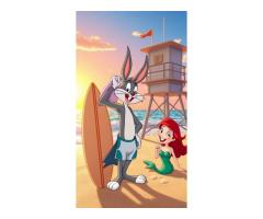 Сказка: Как Русалочка кролика Багза Банни учила плавать на Кони-Айленде в Нью-Йорке